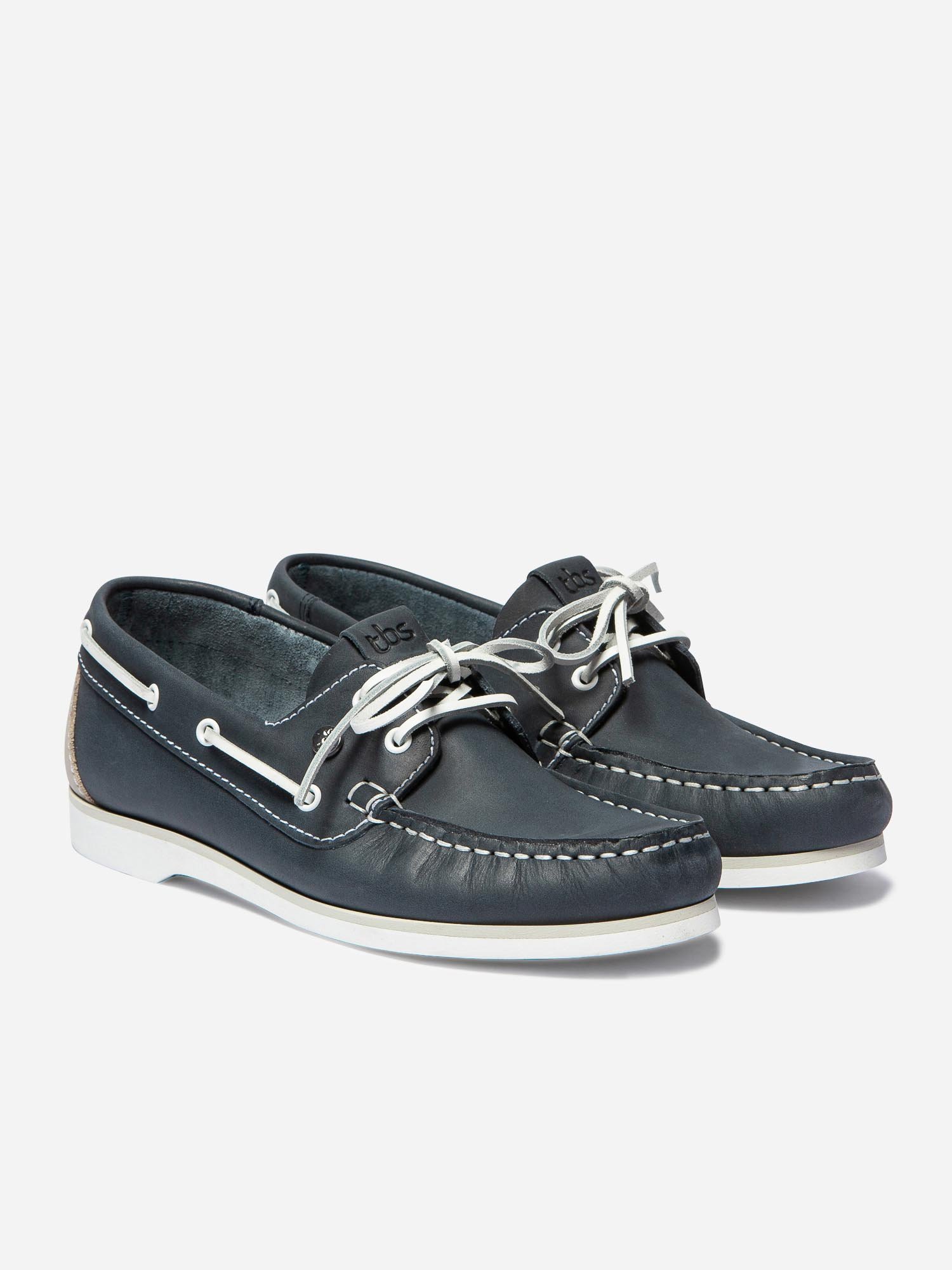 Chaussures Bateau Femme Cuir Marine
