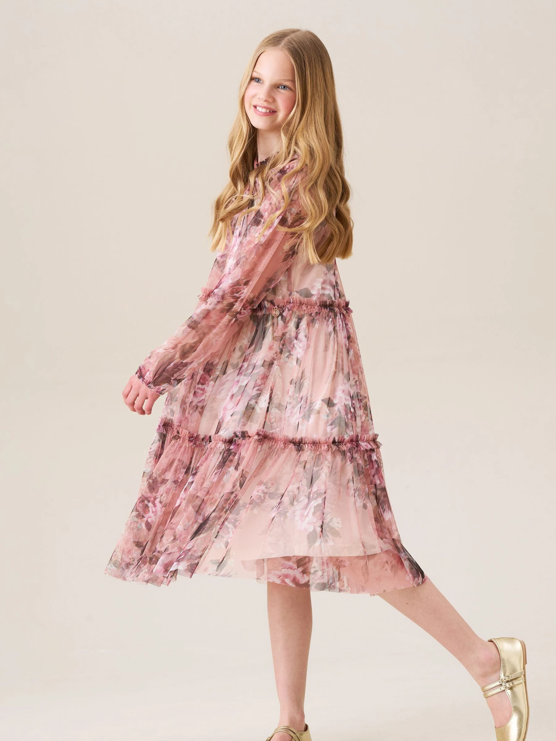 Roze - Angel & Rocket Cara Printed Swing Mesh Dress