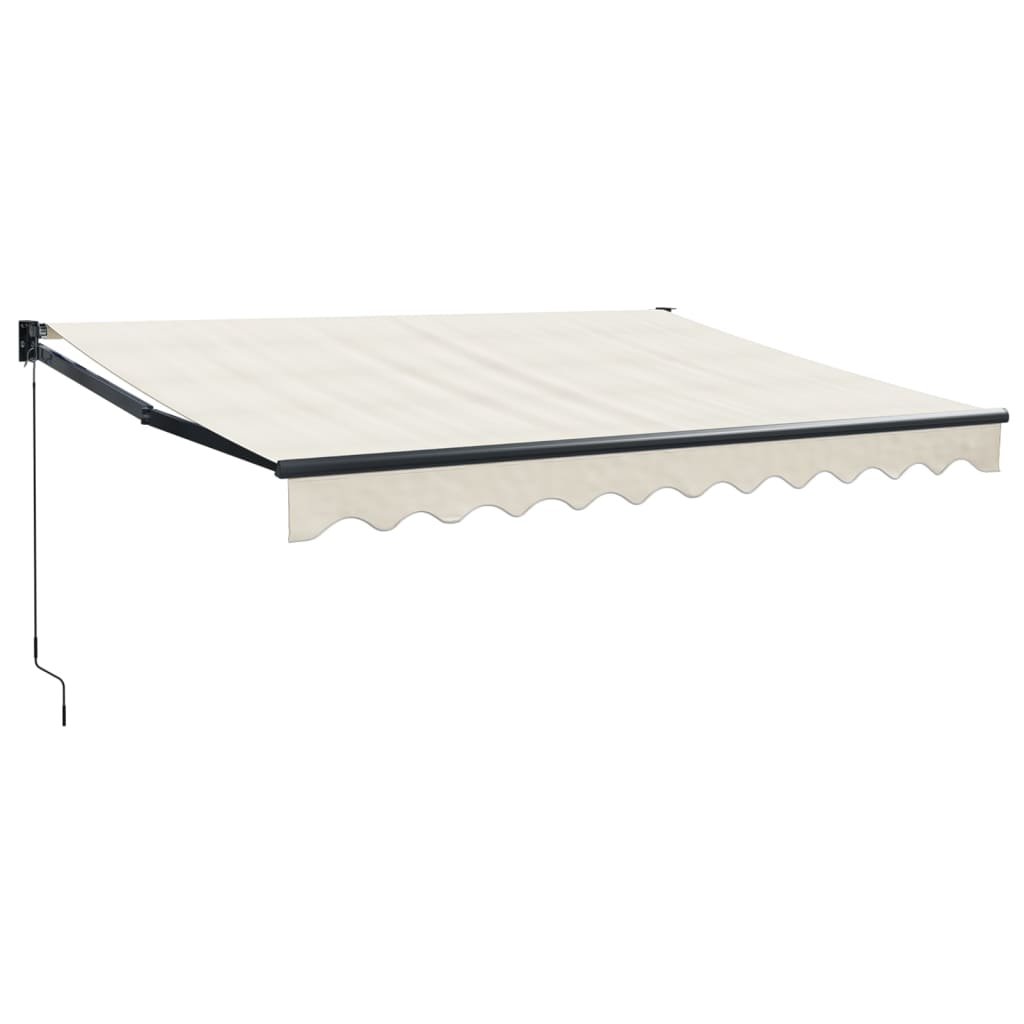 Auvent rétractable crème 3x2,5 m tissu et aluminium