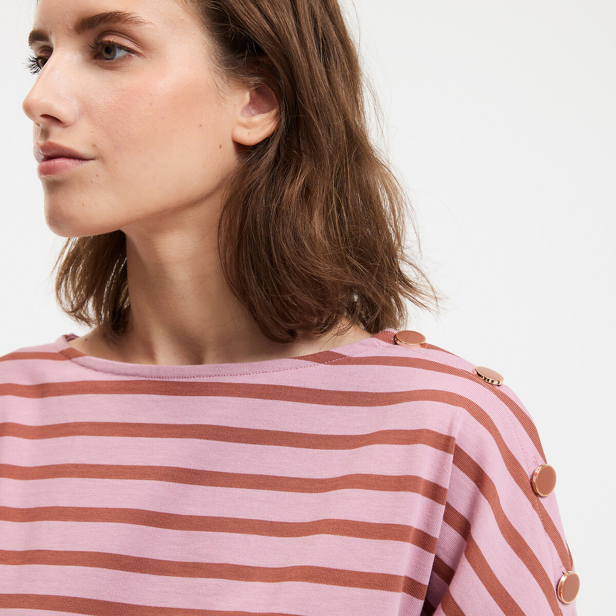 COLEÇÕES LA REDOUTE<br>Camisa azul marinho com volume solto, Signature AIMIE