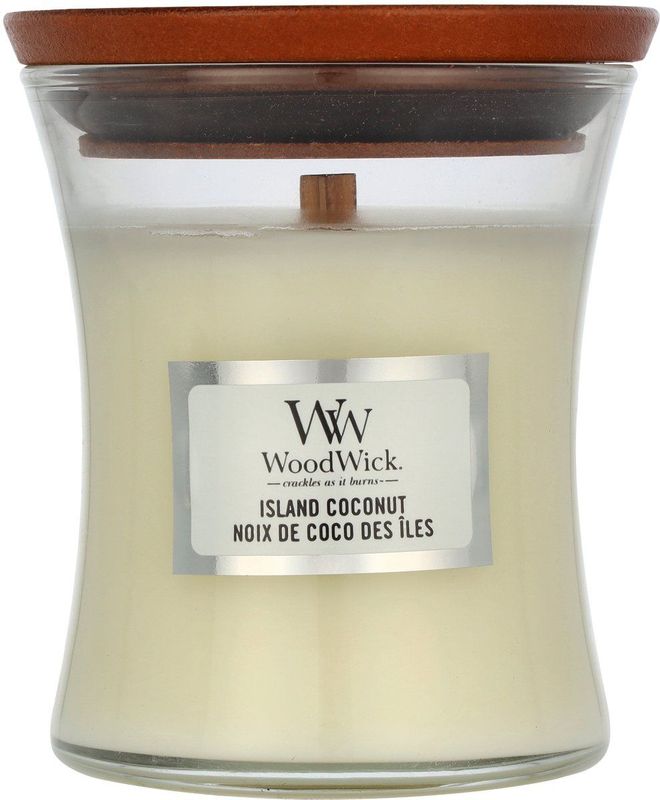 WoodWick - Island Coconut - Kaars - Wit - Houten Lont
