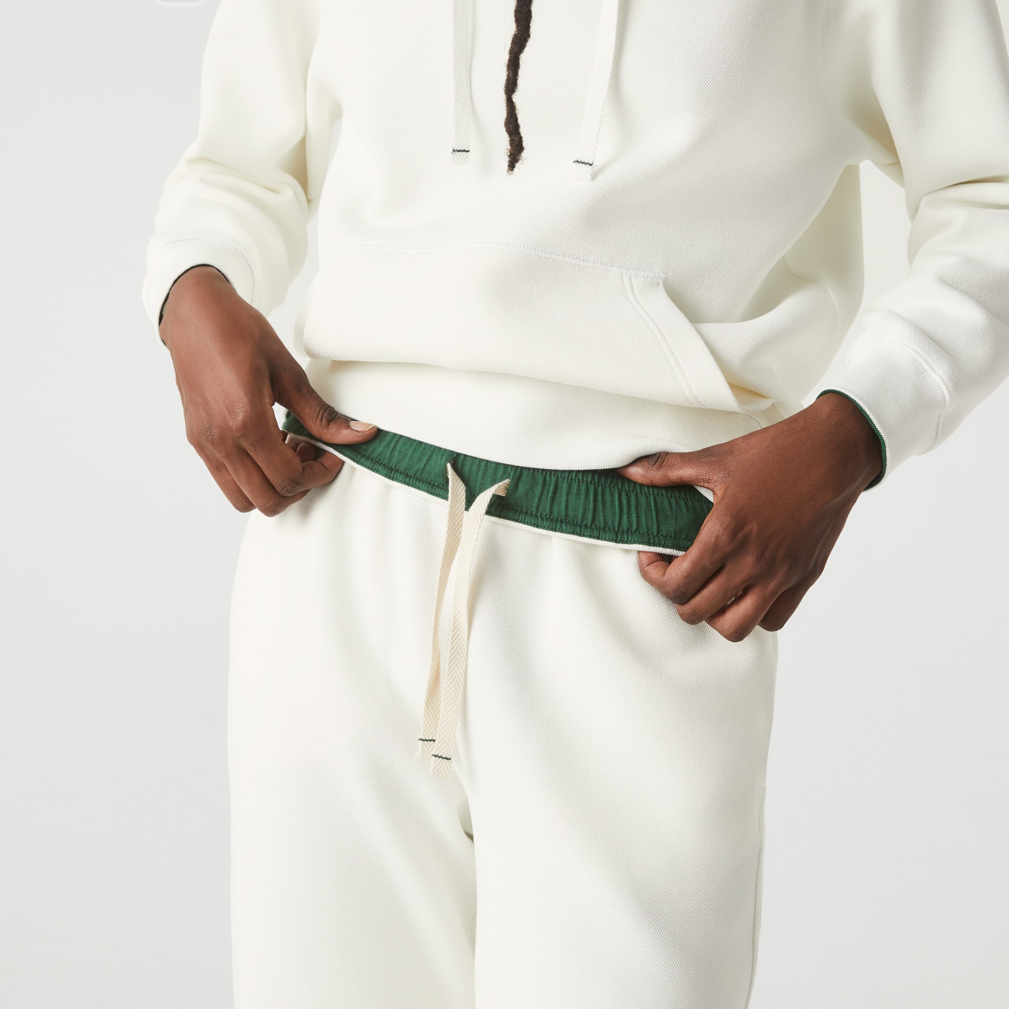 Pantalon de jogging Jogger en coton mélangé uni Pantalons de survêtement - Blanc - Lacoste - Femme