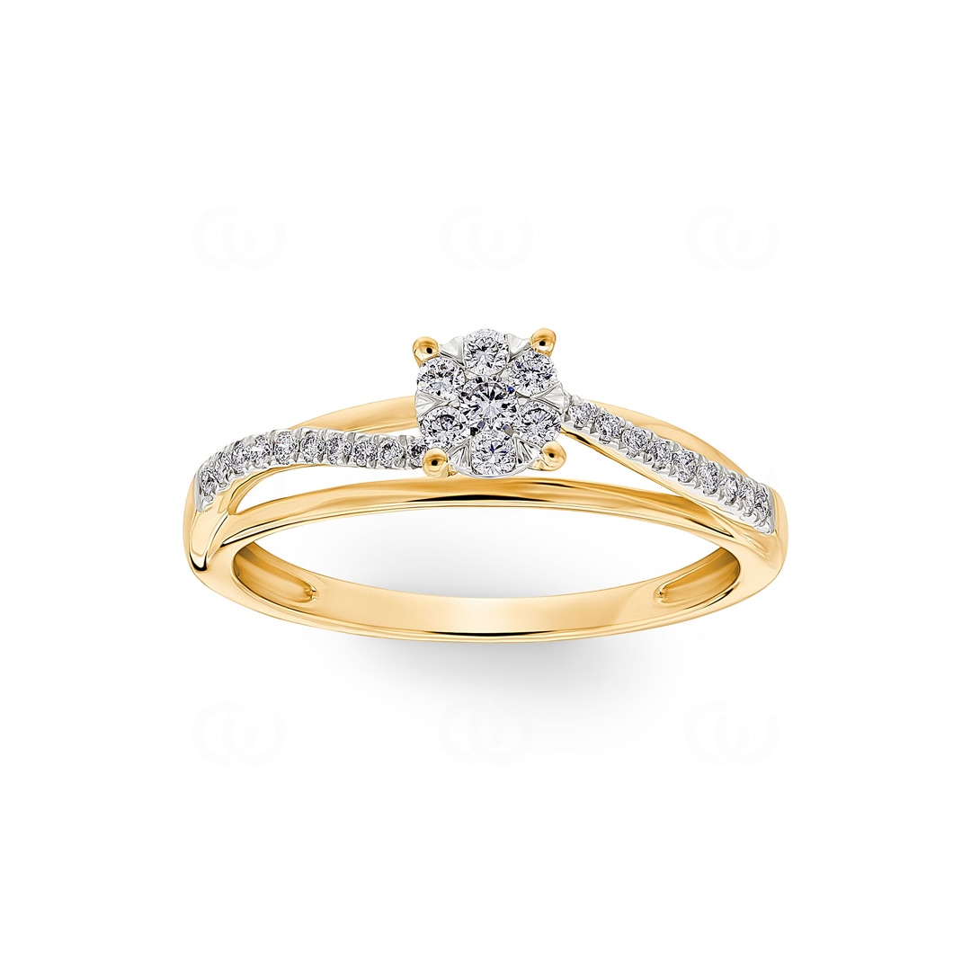 0.23 Karat Diamantring 750/18 K Gelbgold