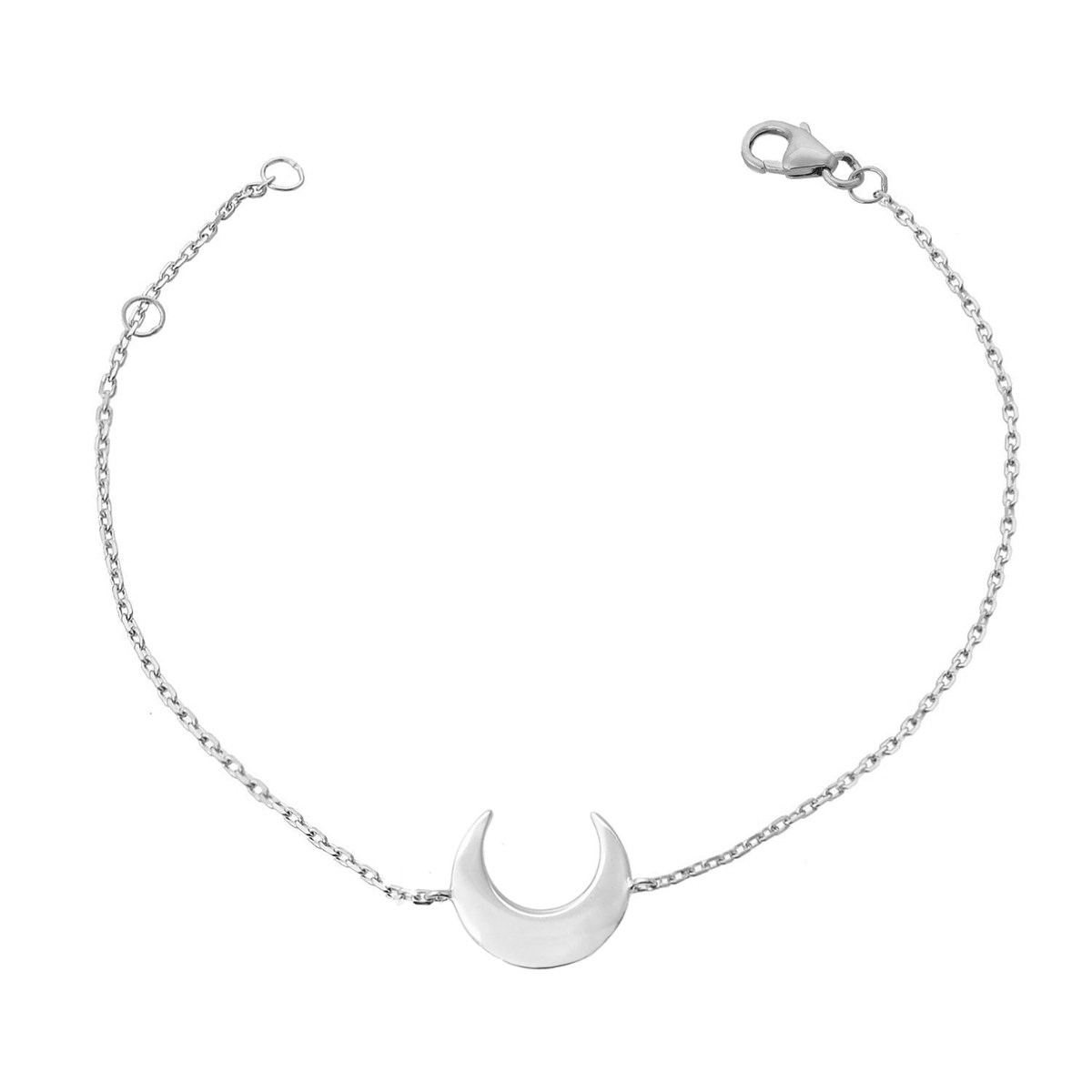 Bracelet croissant de lune Argent 925 Rhodié