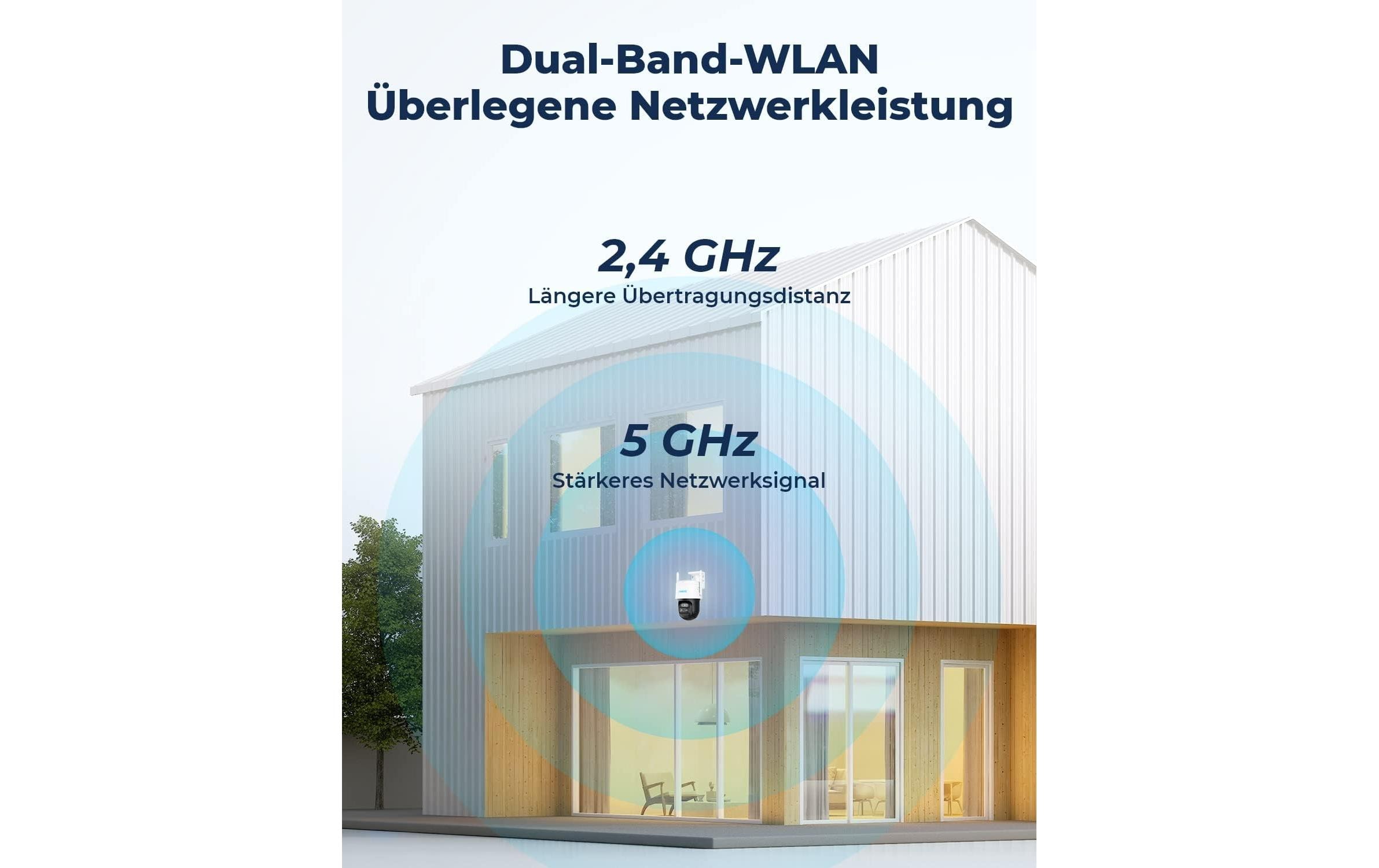 Netzwerkkamera Trackmix B770 2K<br>Intelligente WLAN-Batteriekamera mit Auto-Zoom und -Tracking