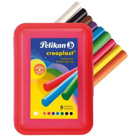Pelikan Knetmasse Creaplast Kinderknete 198/14, gelb, 9 Farben, 330g