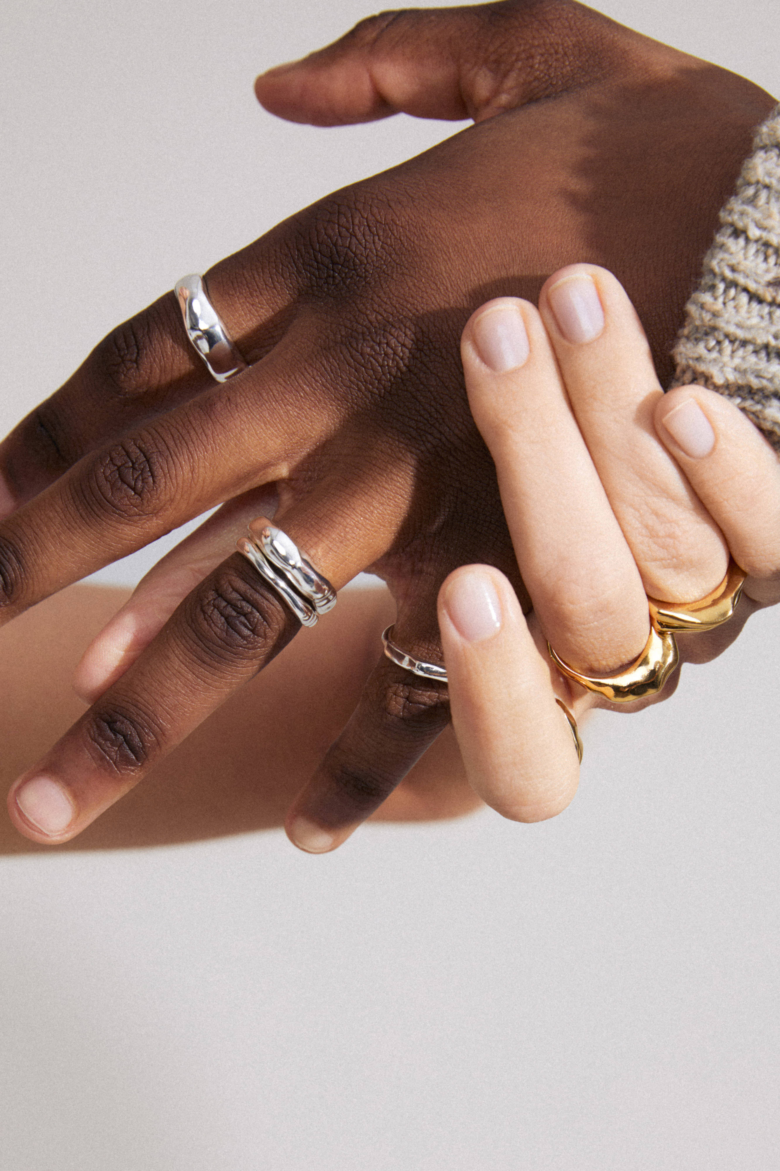 PILGRIM gold plated ringen Asher - set van 4