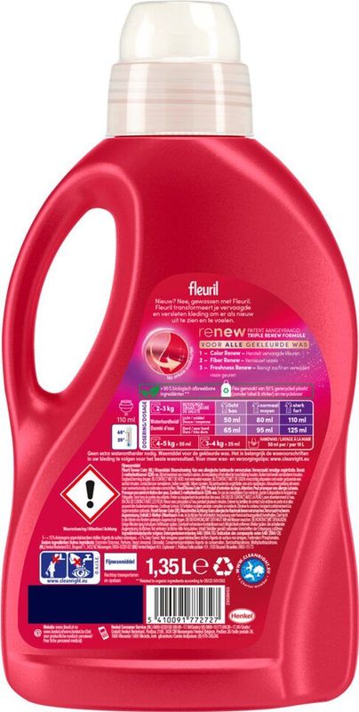 Fleuril - Vloeibaar Wasmiddel Renew - Gekleurde Was - 1,35 liter - 27 Wasbeurten