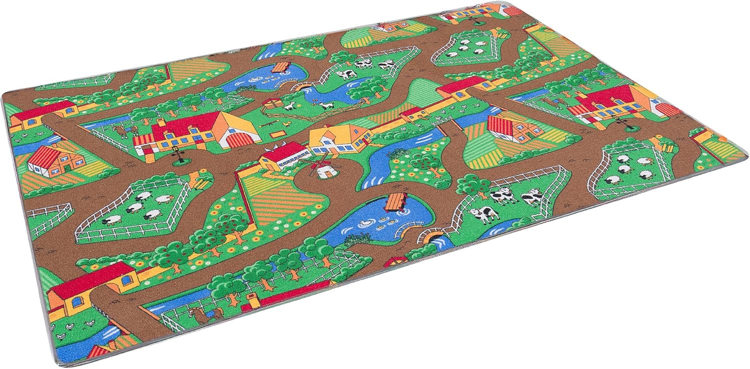 Pergamon Straßenteppich Beidseitig Kinder Spielteppiche für Kinderzimmer und Spielzimmer