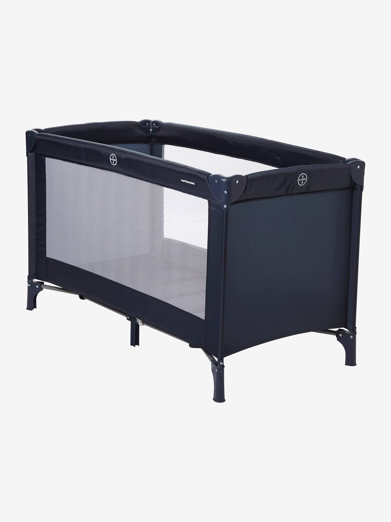 Cama dobrável First'bed, azul escuro liso