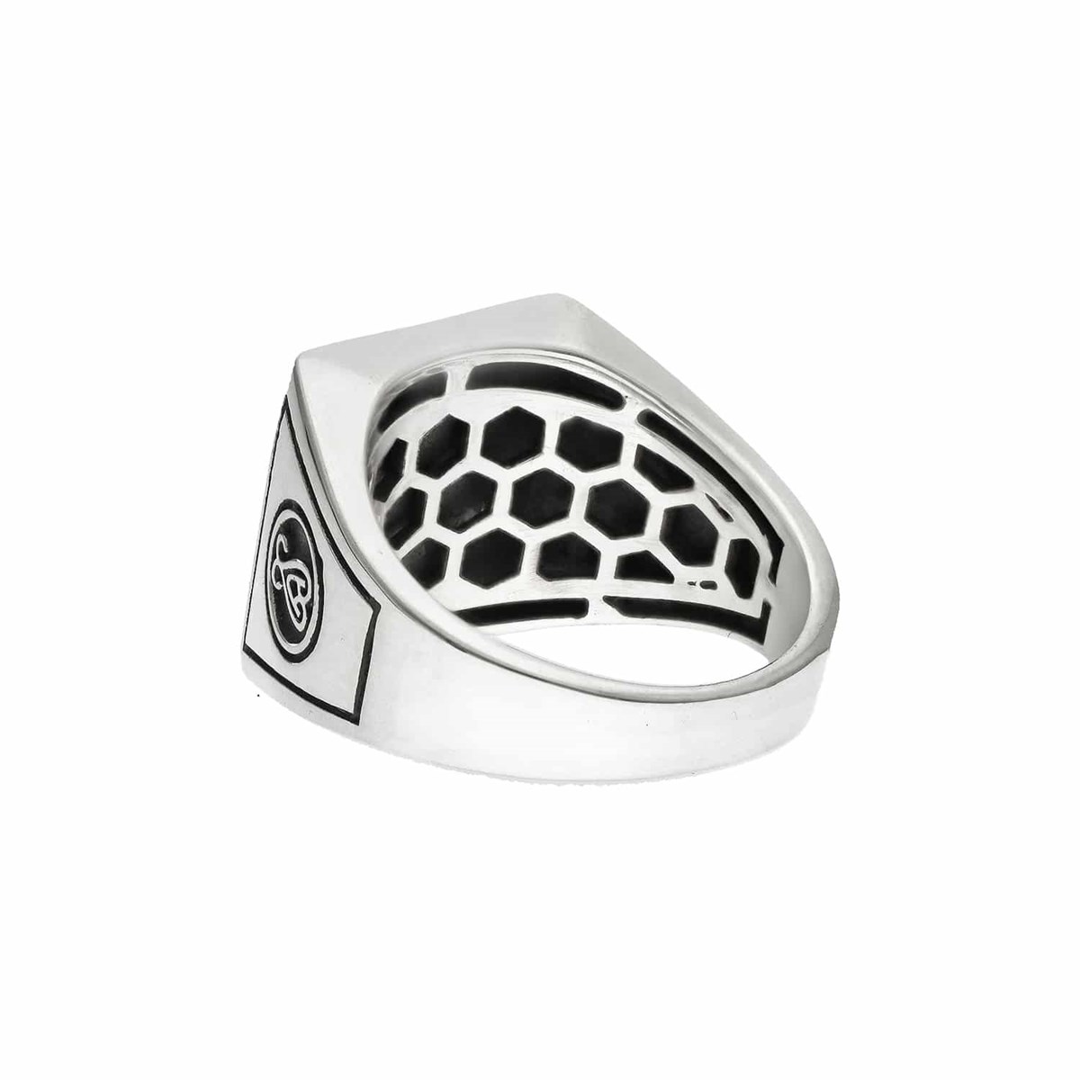 Chevalière Homme Ancre Marine Argent Homme