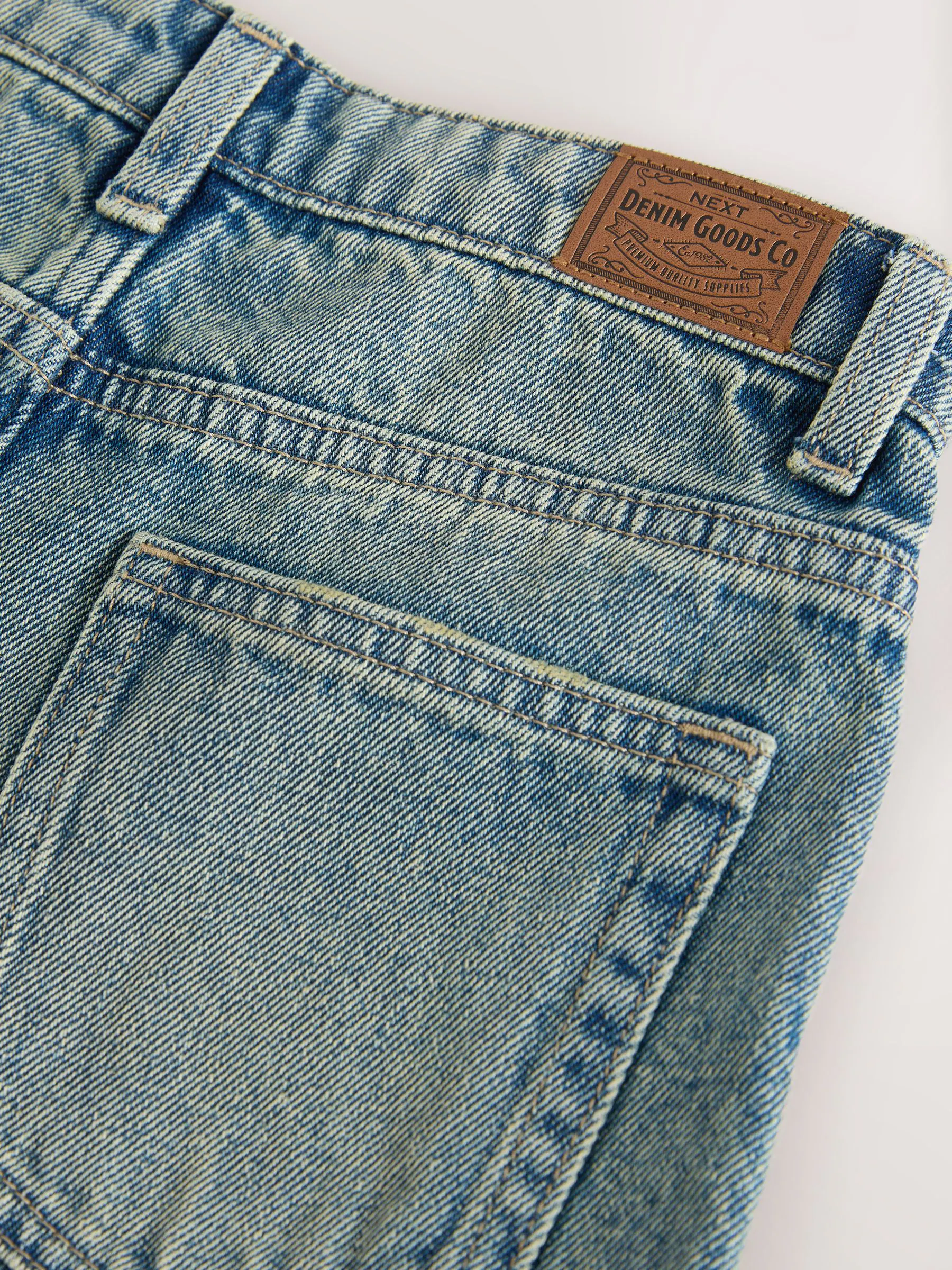 Blauwe tint - Extra lange Jort 100% katoenen denim shorts (3-16jaar)