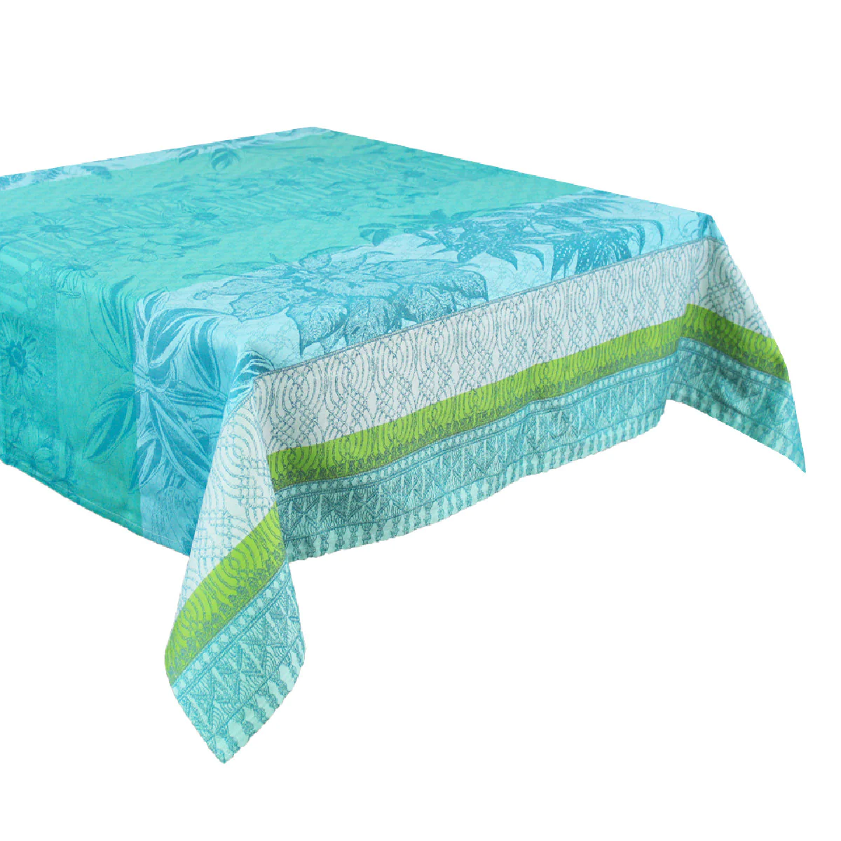 Nappe enduit imperméable pur coton vert 150X220 Garnier Thiebaut