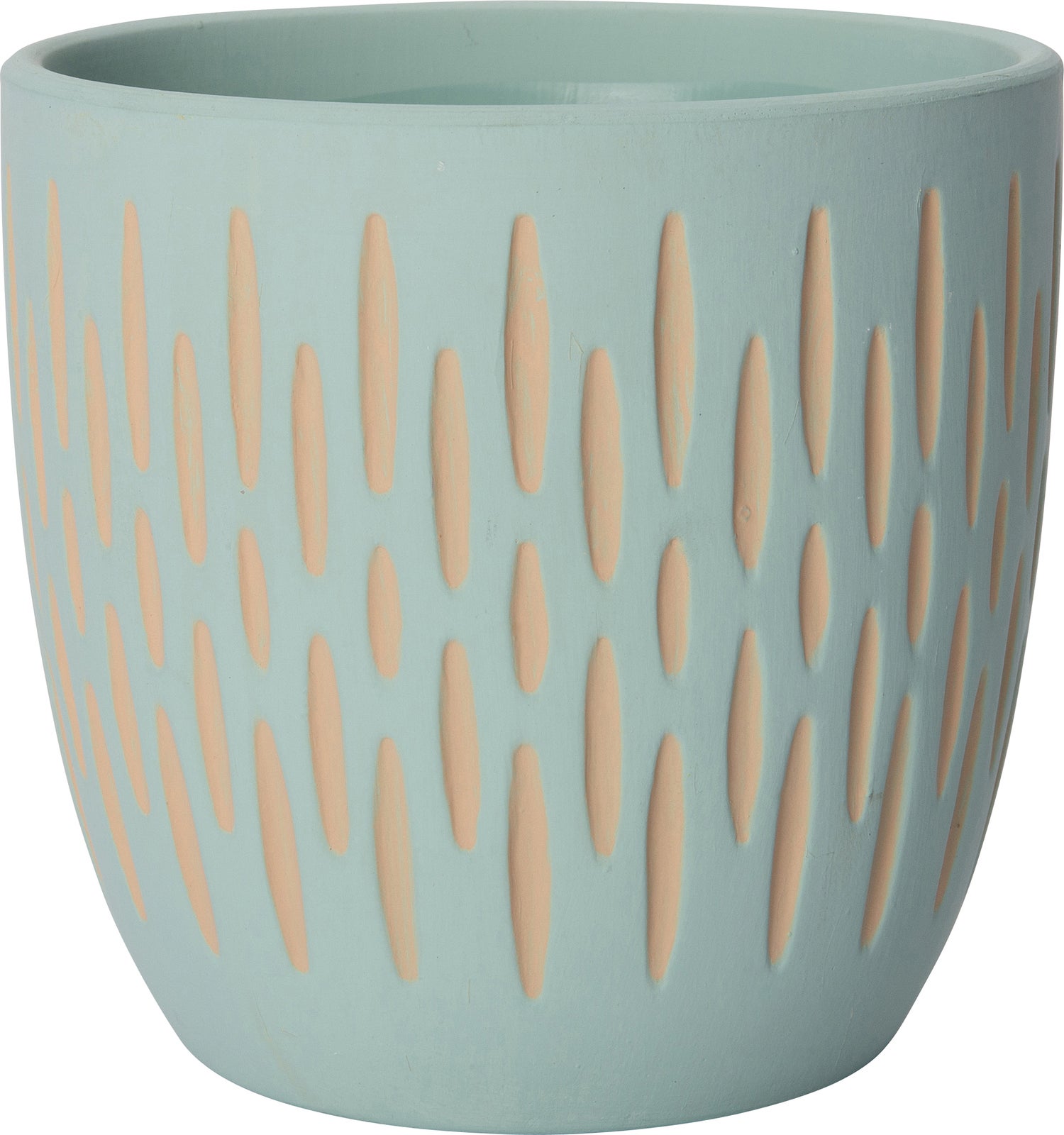 Intratuin bloempot Stanley blauw / naturel D 13,5 H 12,5 cm