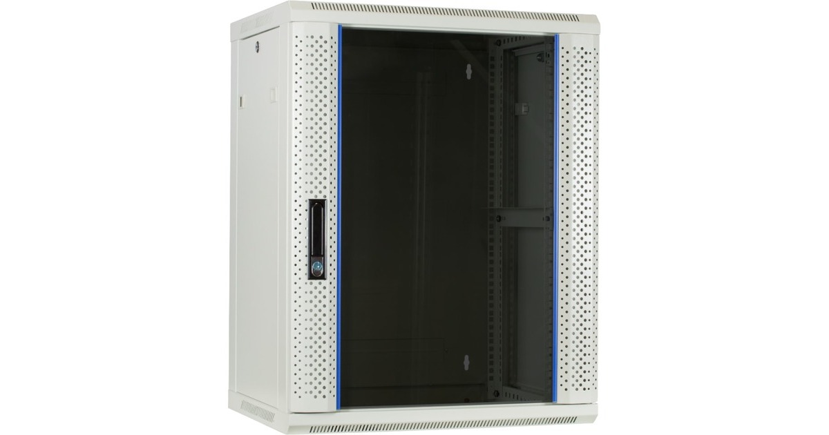 DSI15U witte wandkast met glazen deur - DS6415W server rack  (Wit, 600 x 450 x 770mm)