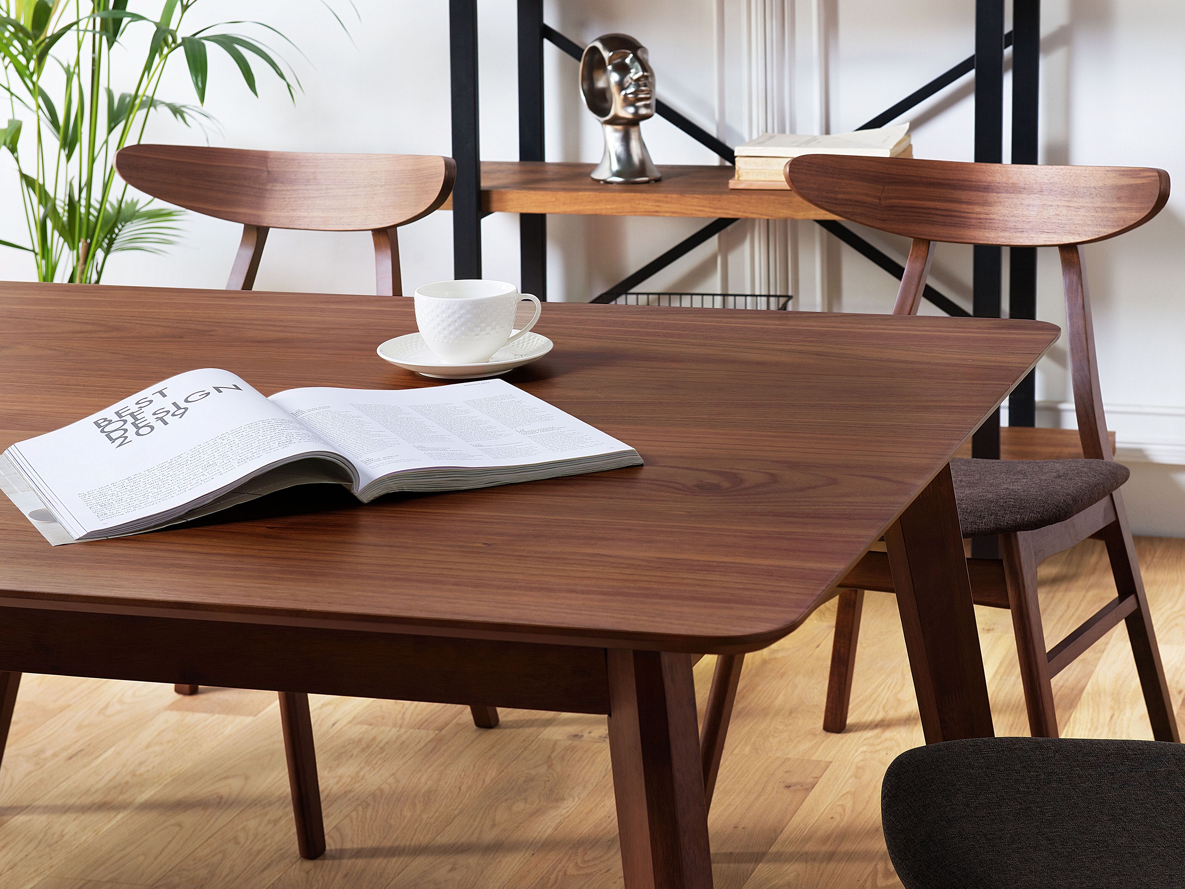Eettafel MADOX Donker walnoothout 100 cm 200 cm