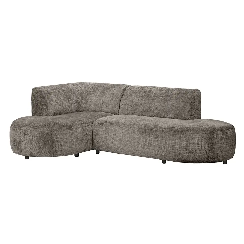 Hoekbank Luna links - stof Cremona - taupe