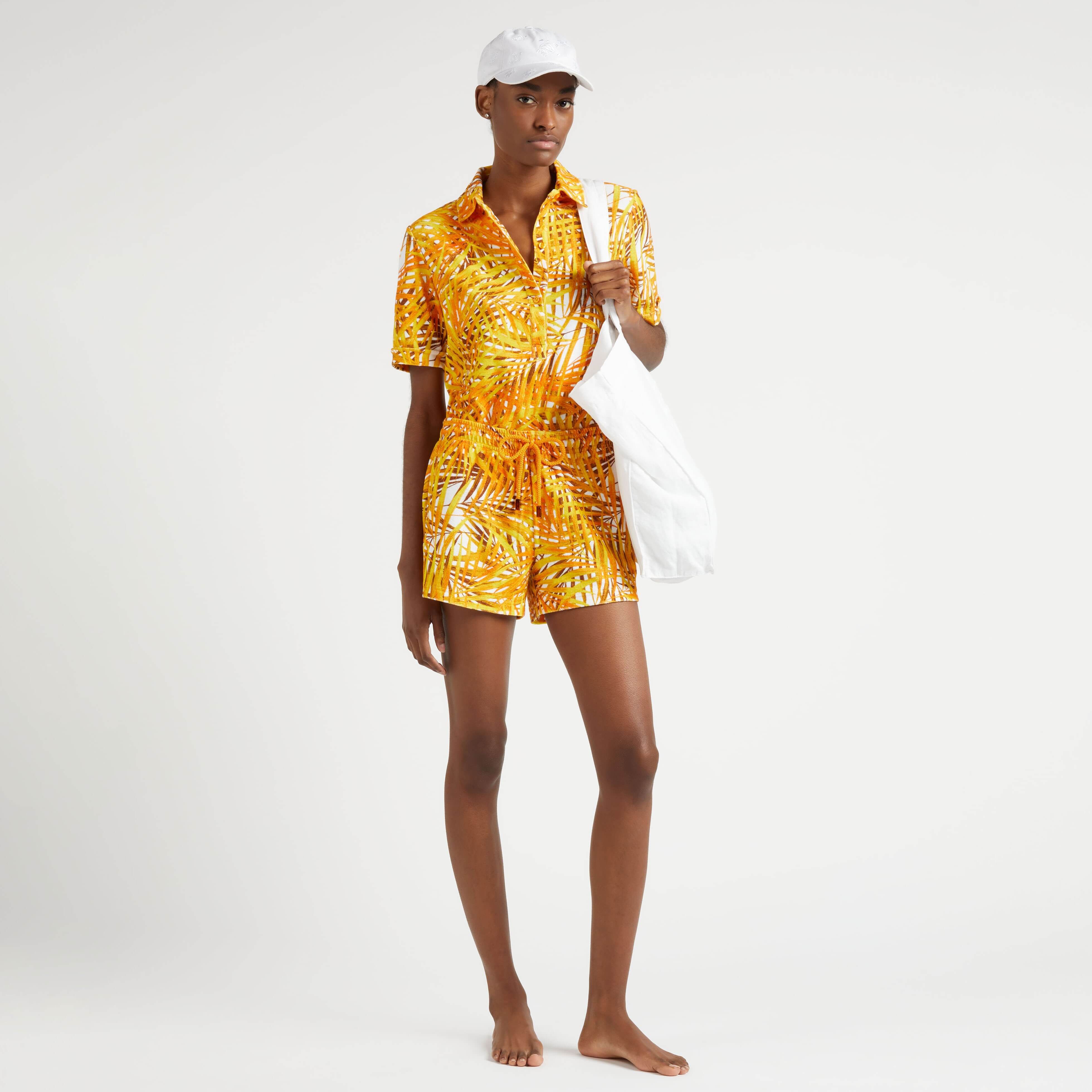 Short en Éponge Femme Palm Leaves