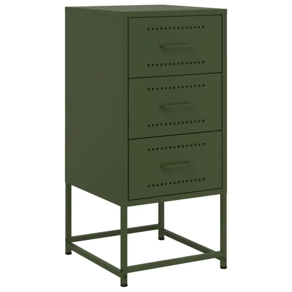 vidaXL - Nachtkastje - Groen - Staal - 2 stuks