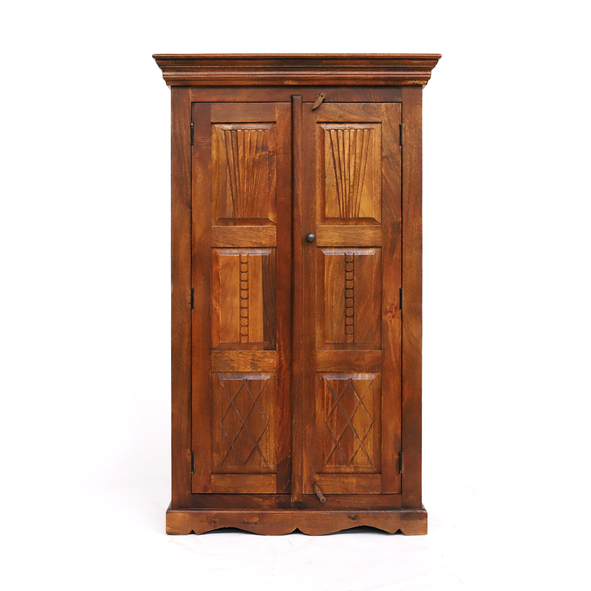 Schrank aus massivem Mangoholz, braun, T 40 cm, B 90 cm, H 150 cm von fischer's lagerhaus