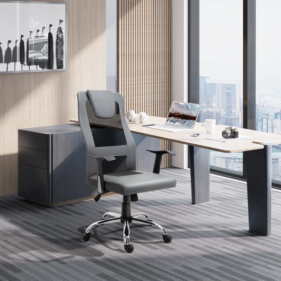 Vinsetto Bürostuhl ergonomisch grau
