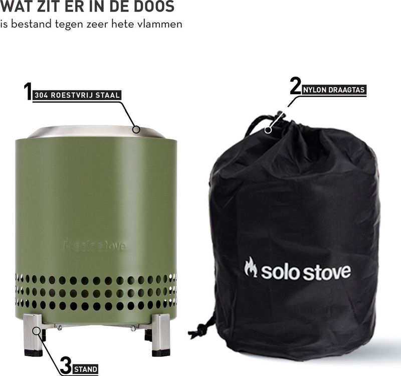 Solo Stove - Mesa XL - Vuurkorf - Groen - Rookarm - 21,8 x 17,8 cm