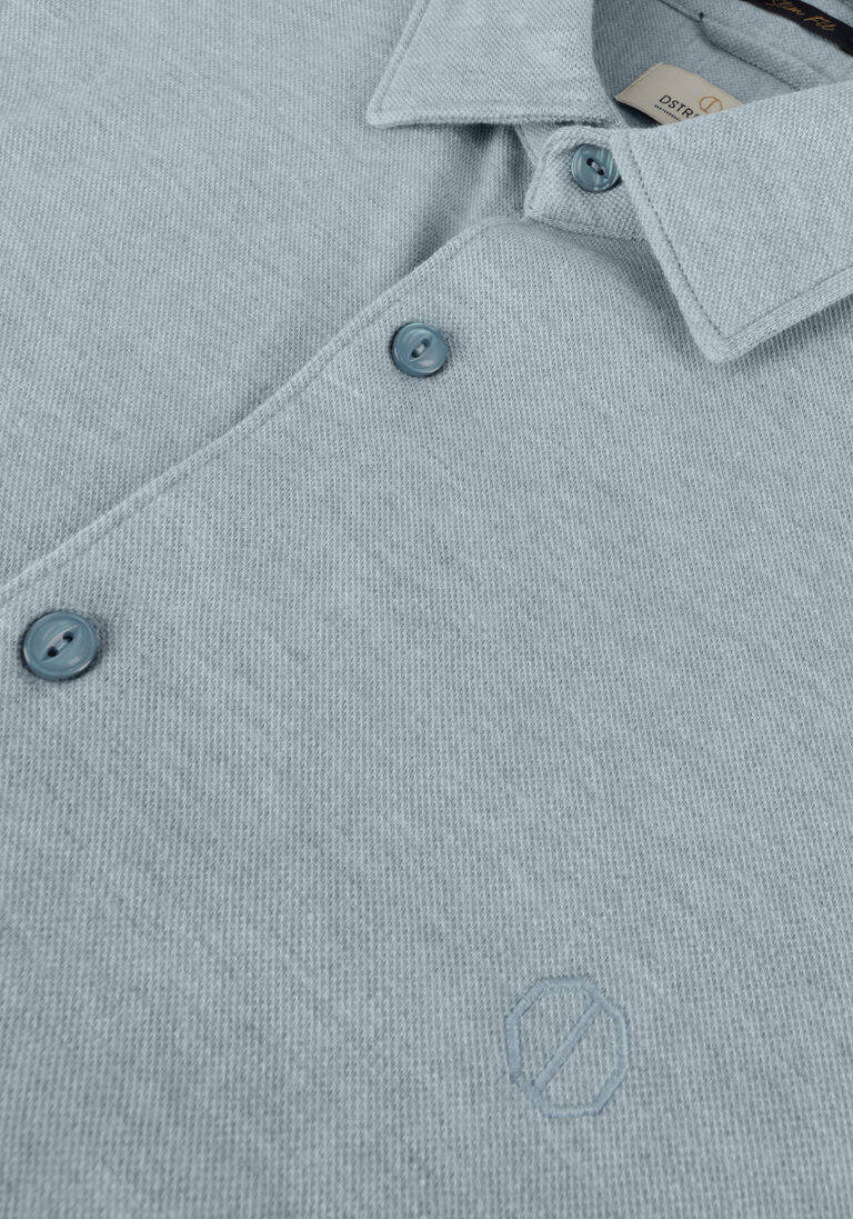DSTREZZED blauwe dstrezzed casual overhemd shirt melange pique