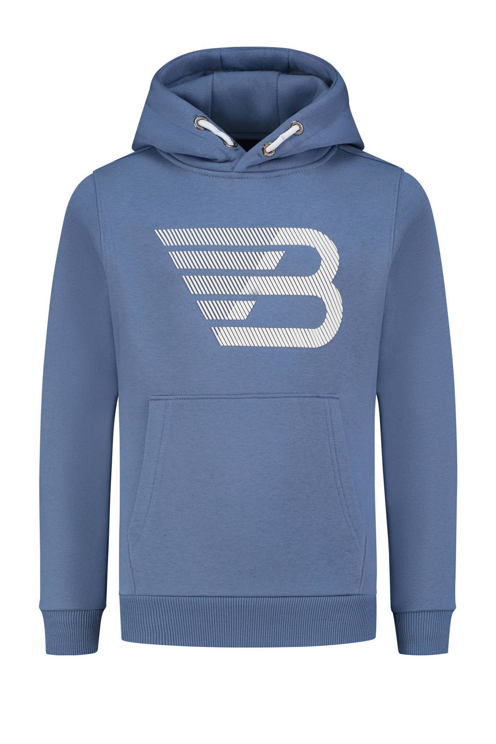 Ballin sweater met logo grijsblauw/wit