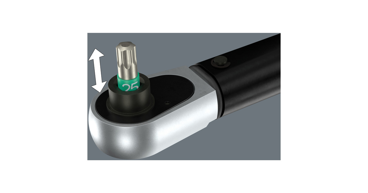 WeraClick-Torque Lock A 6 draaimomentsleutel  (Zwart/groen, Instelbaar, Torque Lock functie, omschakelratel, rechtsom vastdraaien, 2,5-25 Nm)