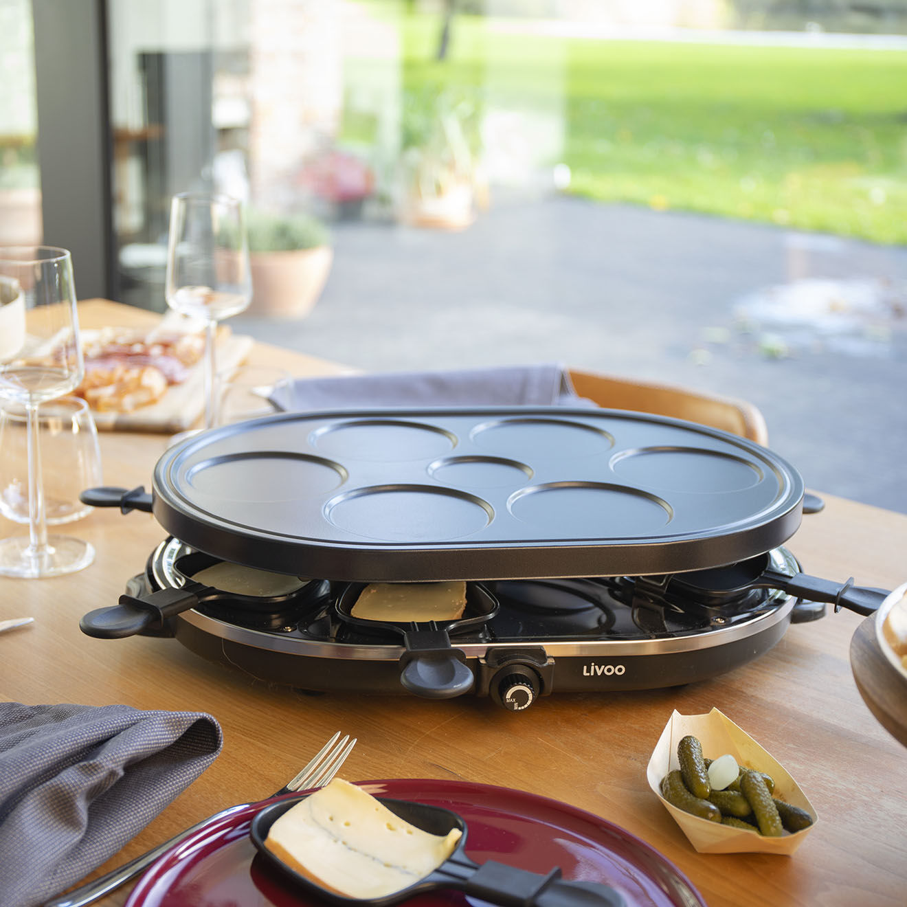 Livoo Appareil à raclette et mini-crêpes noir