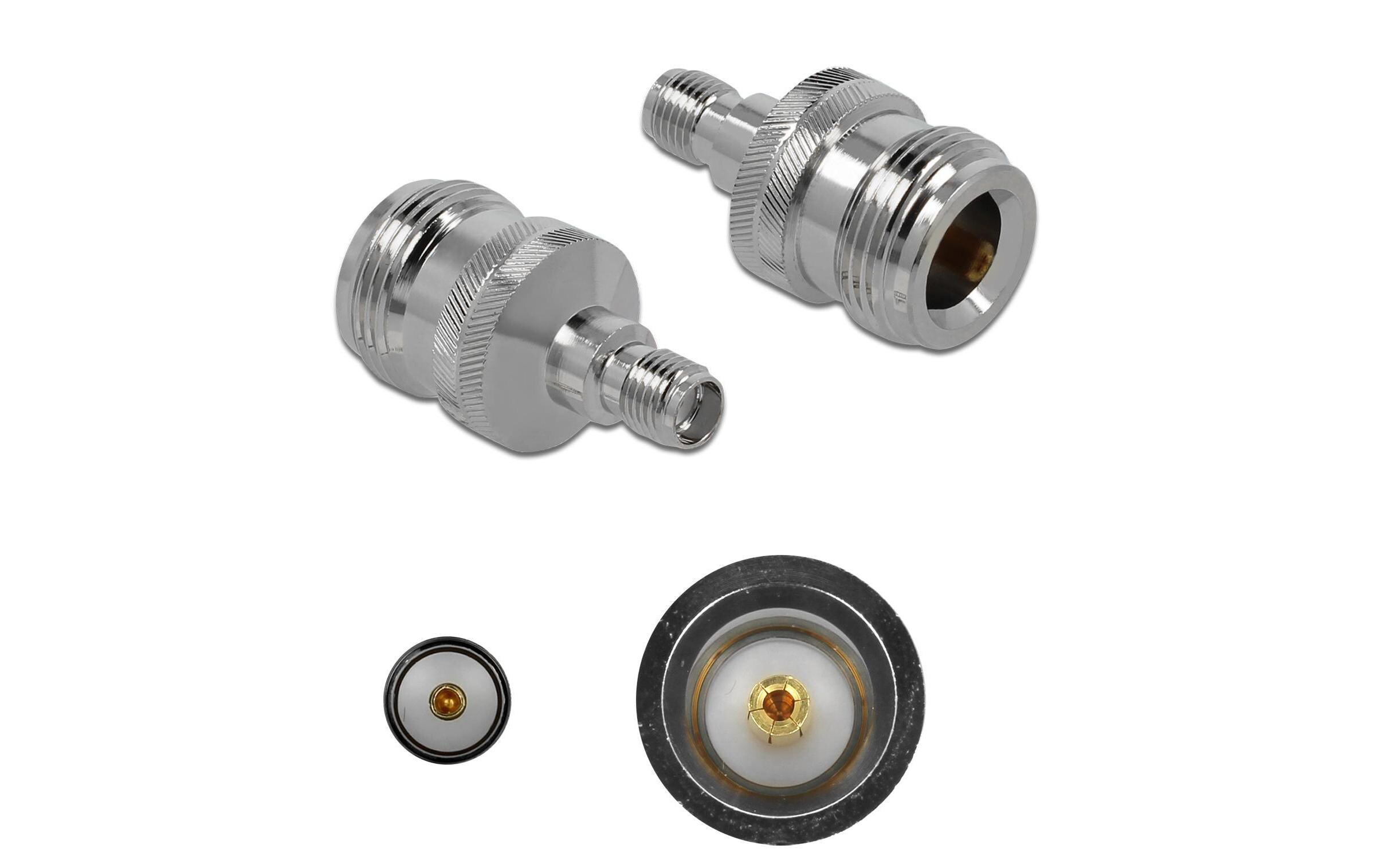 Antennenadapter 10 GHz, N-Type Buchse (f) - SMA Buchse (f)Delock Adapter N Buchse zu SMA Buchse 10 GHz