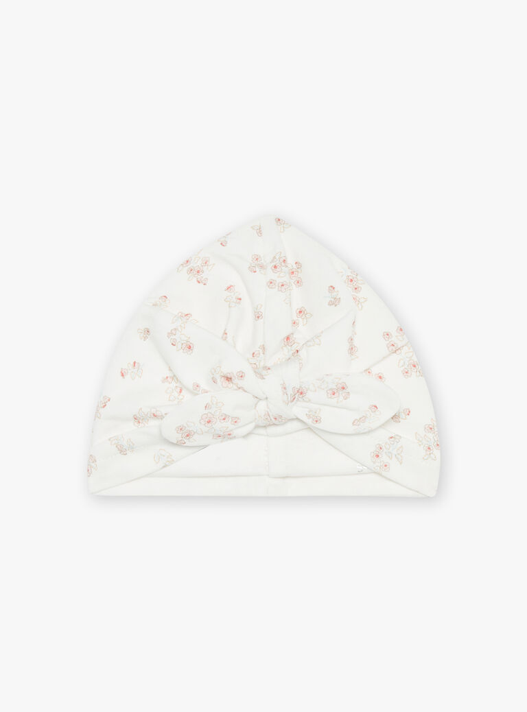 Bonnet de naissance écru en coton biologique