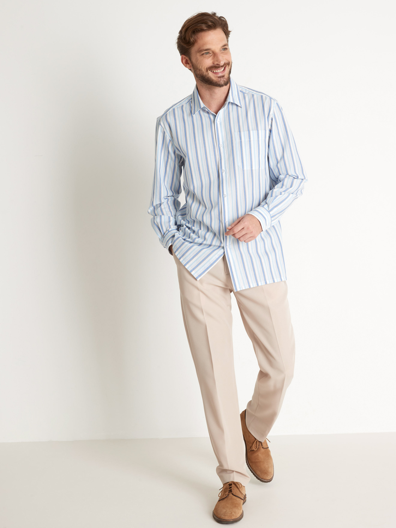 Chemise pur coton, manches longues