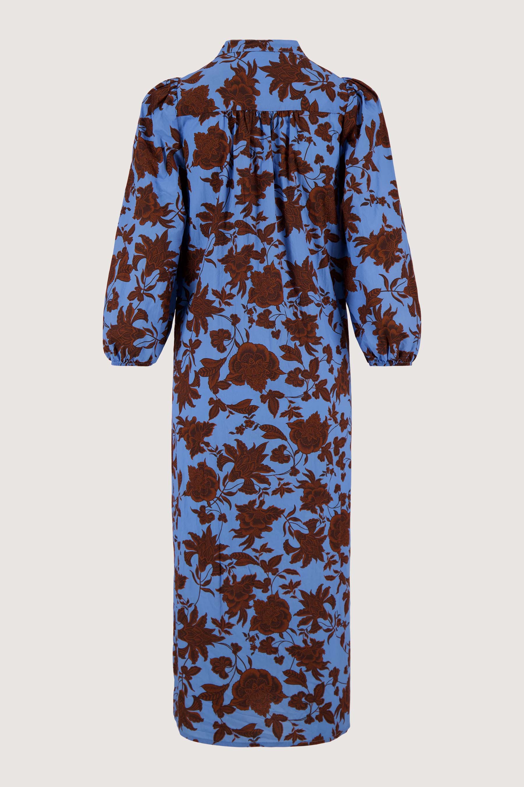pofmouw jurk met ikat bloem print