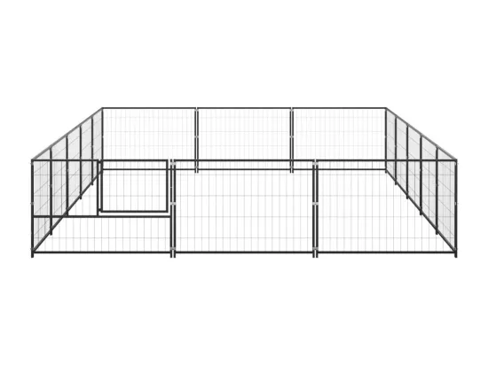 Chenil extérieur cage enclos noire 500 x 300 x 70 cm 02_0000496