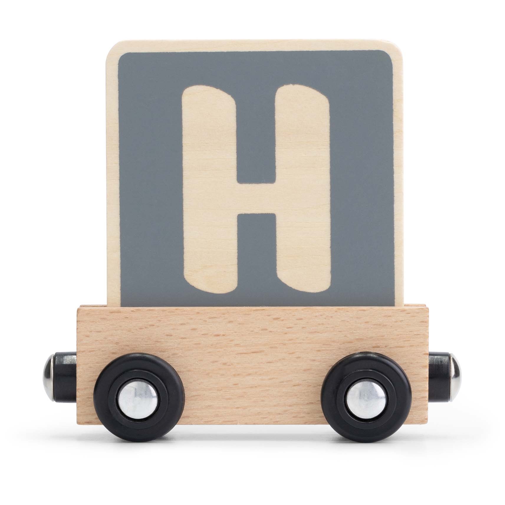 Prénatal houten namentrein letter H Stonegrey - lettertreinen - Prénatal