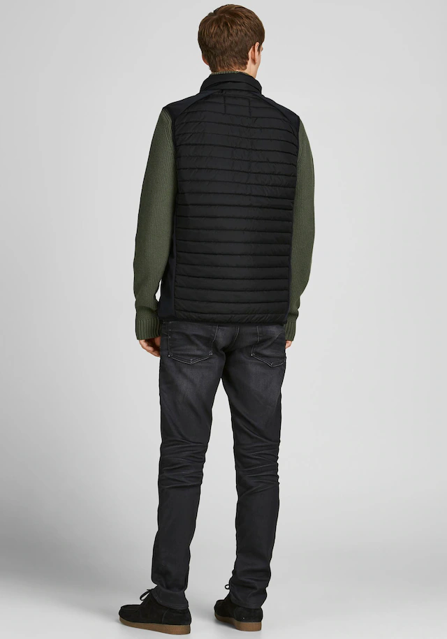 Jack & Jones Steppweste »JJEMULTI mit Logoprint, hohem Kragen und Eingrifftaschen«, normal, Polyester, ohne Kapuze