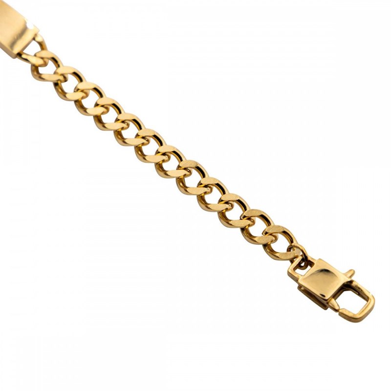 Gourmette Bracelet Femme Acier Doré