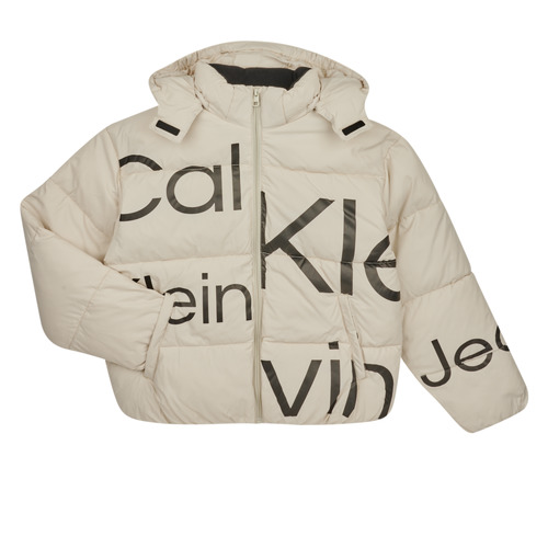 Calvin Klein Jeans - BOLD INSTITUTIONAL LOGO PUFFER JACKET - Blanc