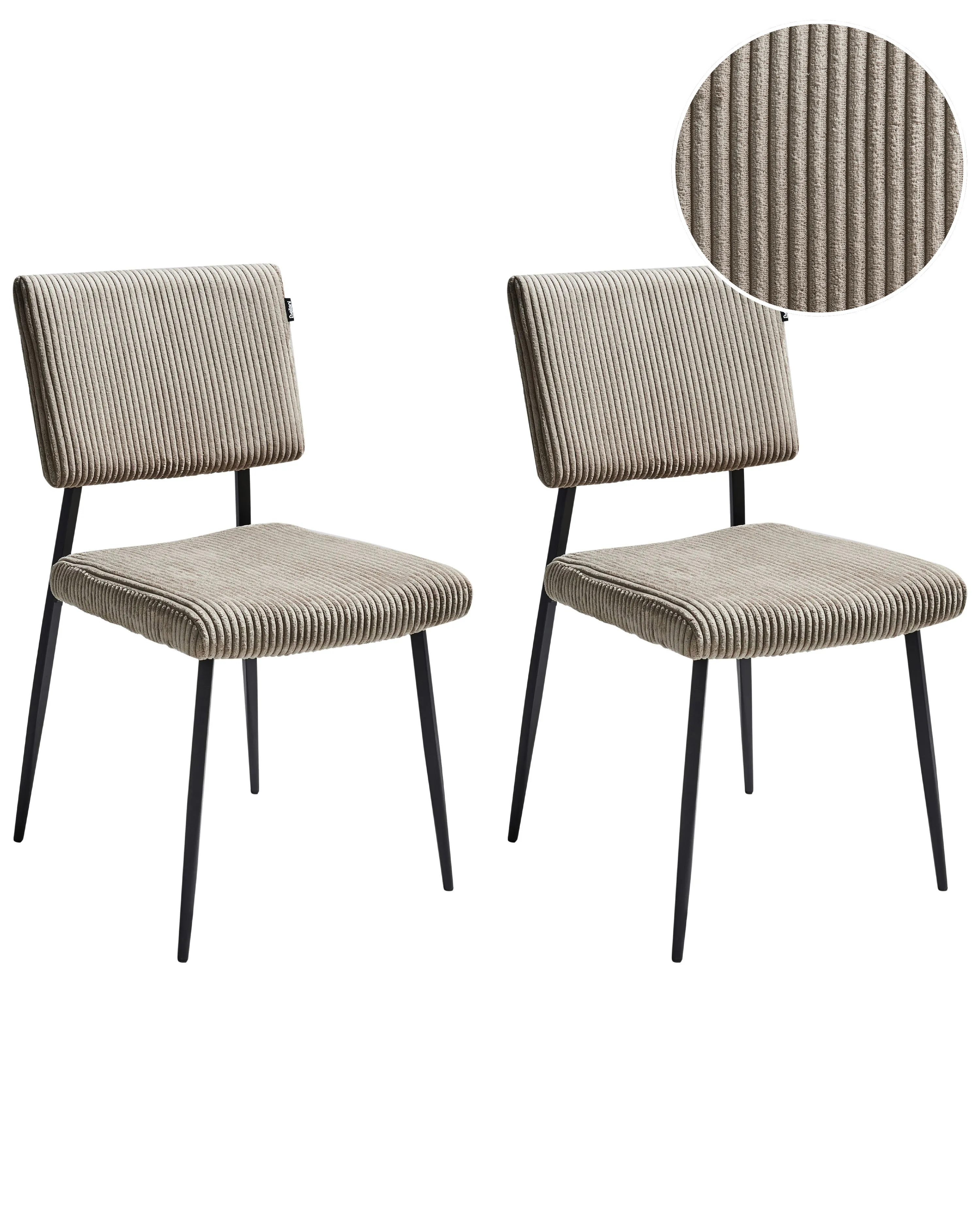 Set van 2 eetkamerstoelen STURGIS Corduroy Taupe