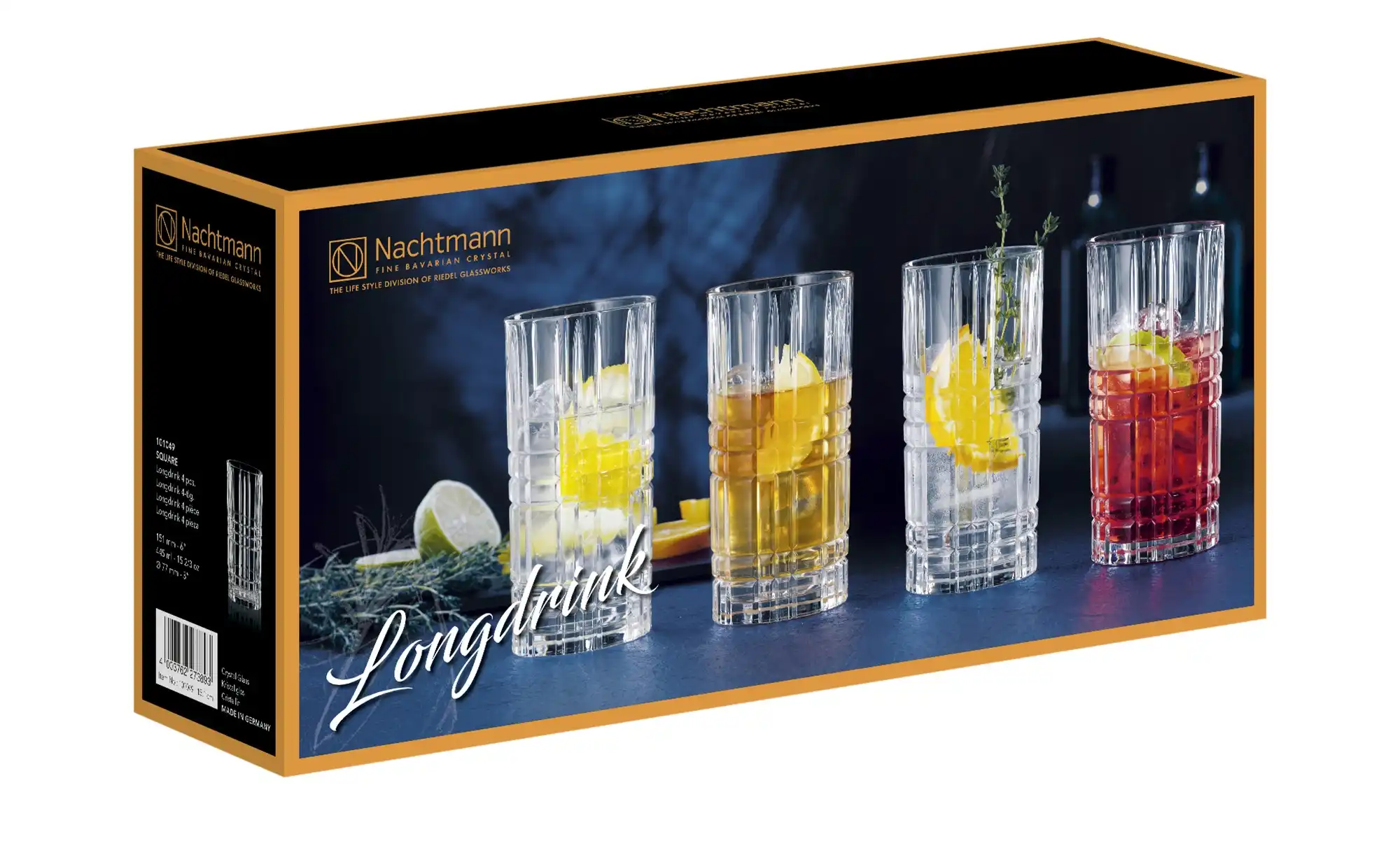 Nachtmann Longdrinkglas 4er Set Square