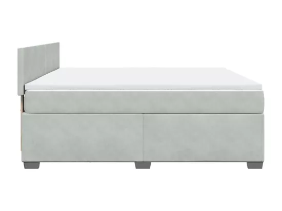 Sommier à lattes de lit et matelas Gris clair 180x200cm Velours
