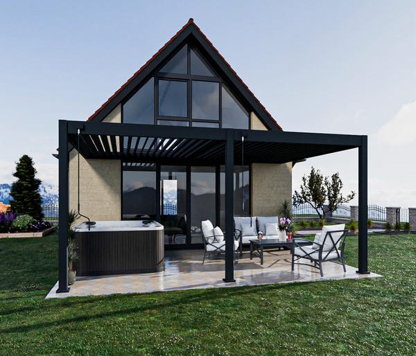 Weide Deluxe Wandpergola Voll-Alu, ca.
