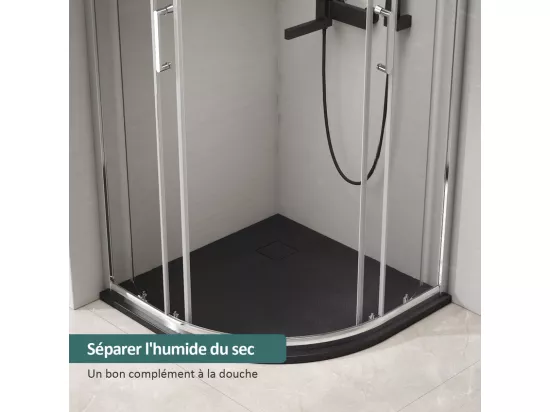 EMKE Receveur de douche Semi-circulaire Antidérapant SMC receveur de douche, Blanc 90 x 90 cm
