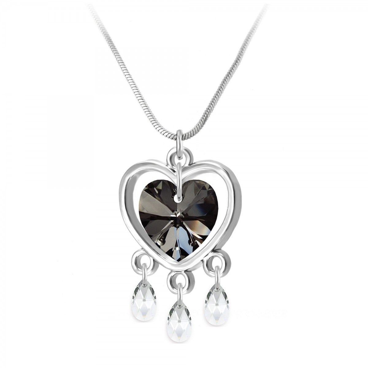 Collier coeur SC Crystal orné de Cristaux scintillants
