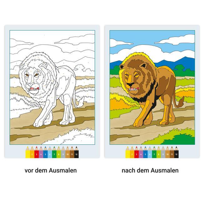 Ravensburger CreArt Malen nach Zahlen ab 7: Gefährliche Tiere, Malbuch, 24 Motive