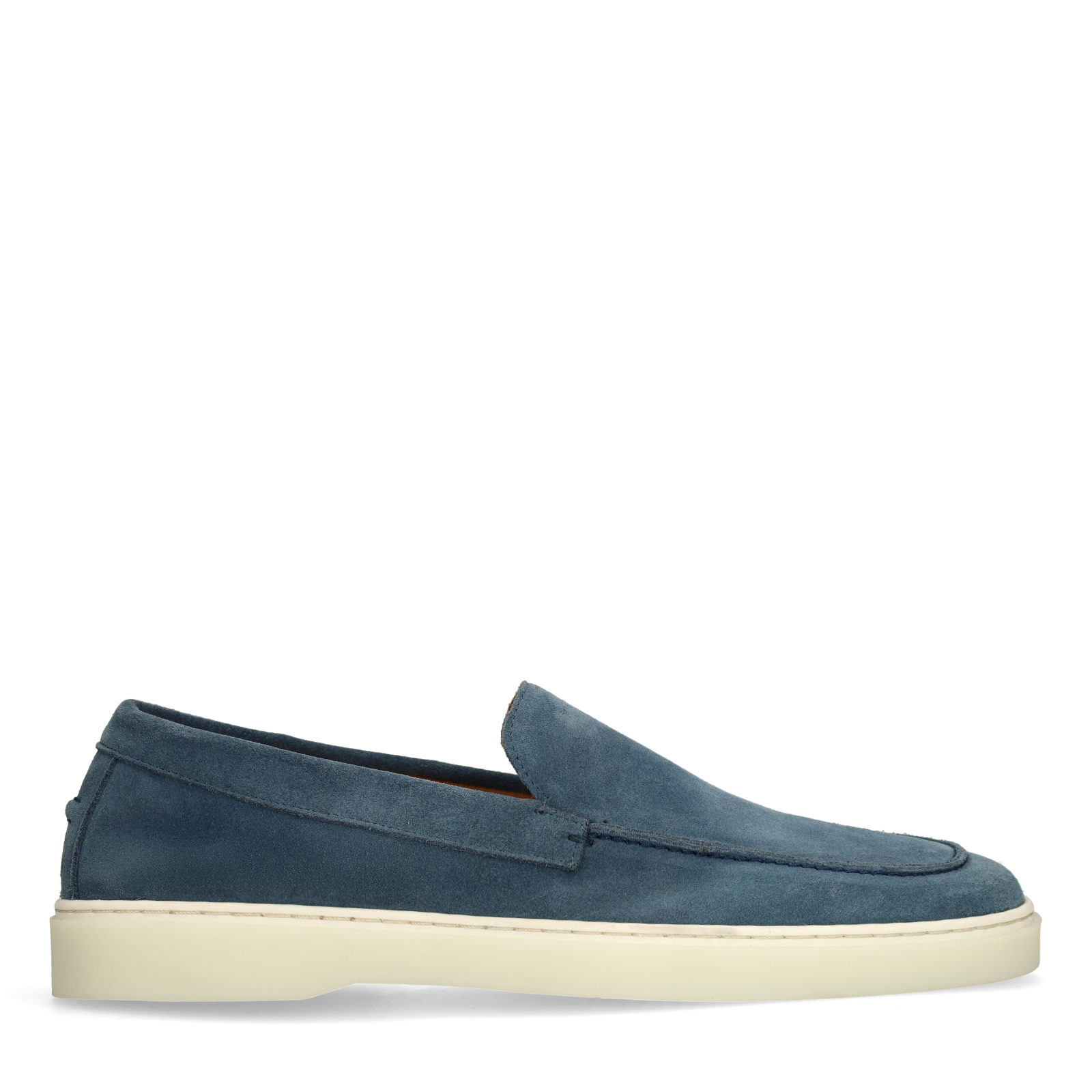Blauwe suède loafers