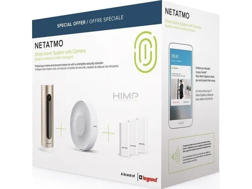 Netatmo Smart Alarm System with Camera - Hjemmesikkerheds- og overvågningssystem - trådløs, kablet - Bluetooth, 802.11b/g/n - 10/100 Ethernet
