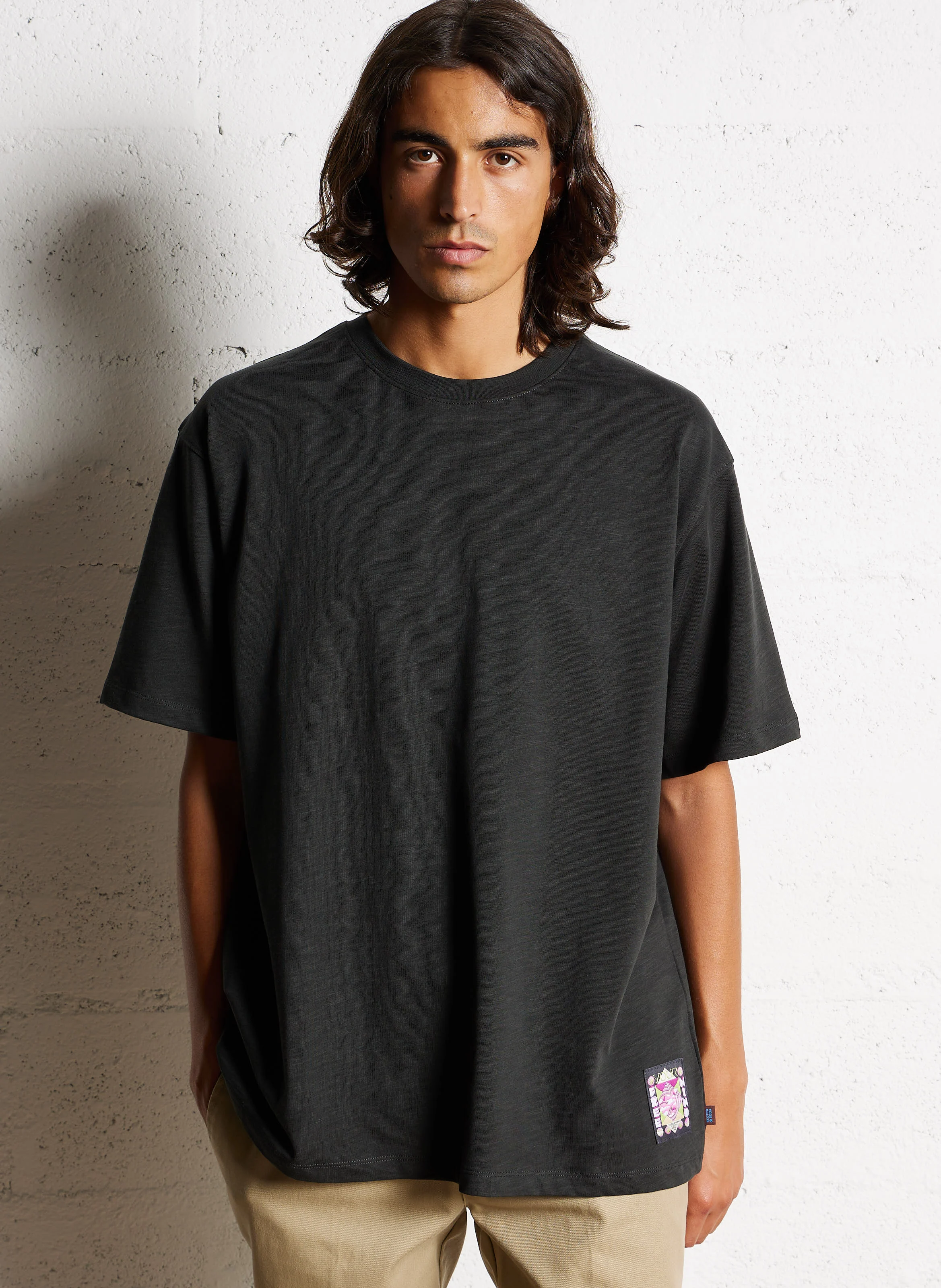 Tee-shirt manches courtes sérigraphie en coton | Gris