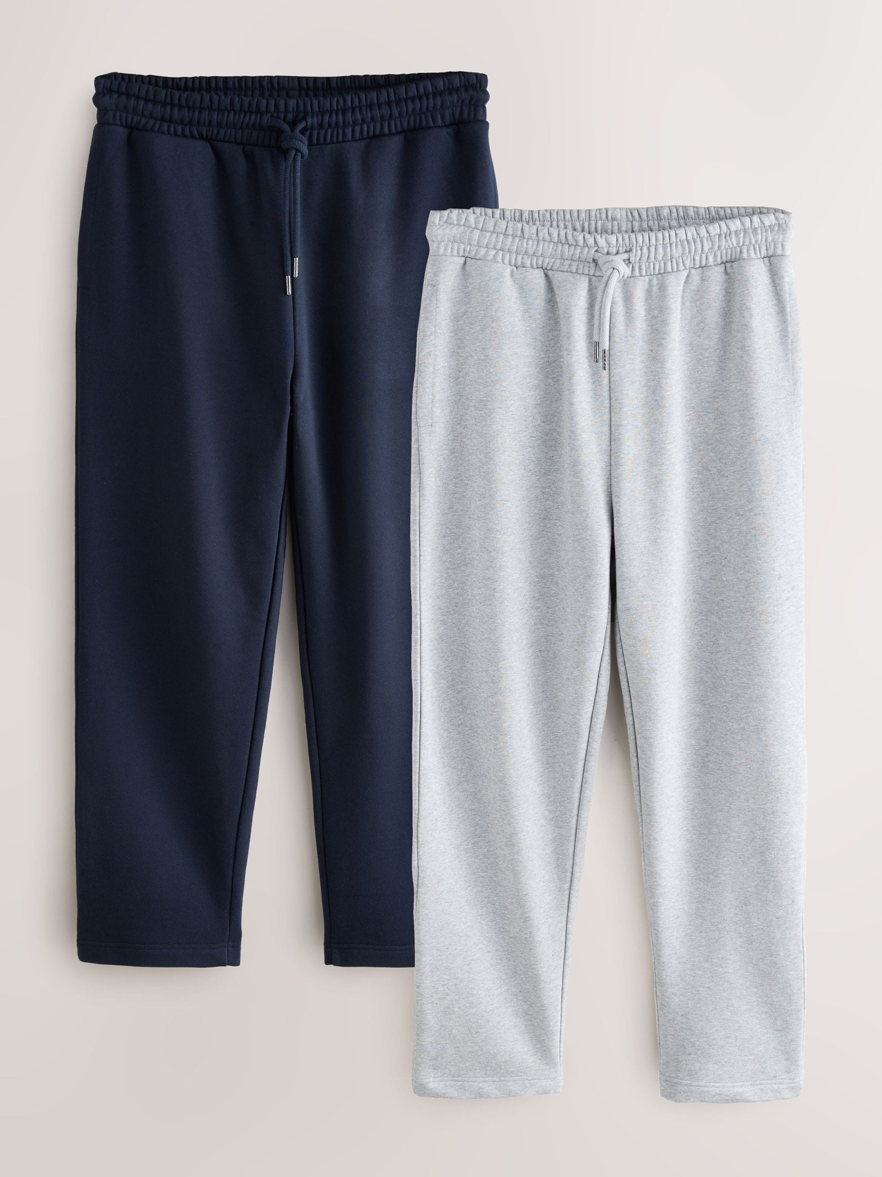 Grijs gemêleerd/marineblauw - Straight Fit Cotton Rich Jersey Joggers 2 Pack